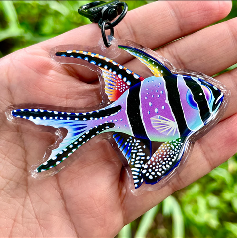 Rainbow Banggai Cardinal Keychain