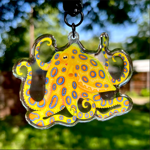 Blue Ringed Octopus Keychain