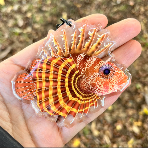 Fuzzy Dwarf Lion Fish Keychain